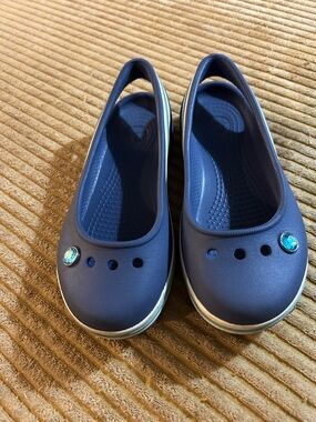 Crocs Girls Navy Slip-On Mary Jane Kids Shoes